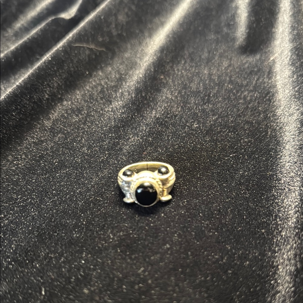 Black Onyx and Sterling Silver Women's Vintage Ring